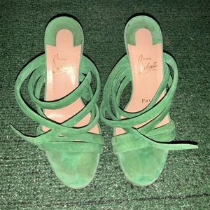 Green Louboutin heels